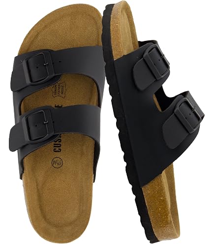 Amazon.com | ZURICH Zurich Wide Black, Black, 24.5 cm | Slides